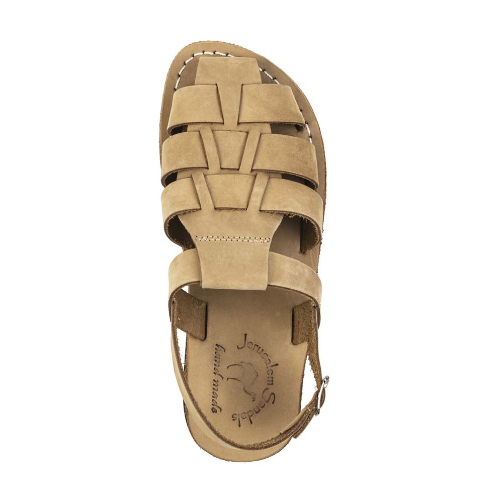 Michael Yellow Nubuck Leather Sandals - Top View
