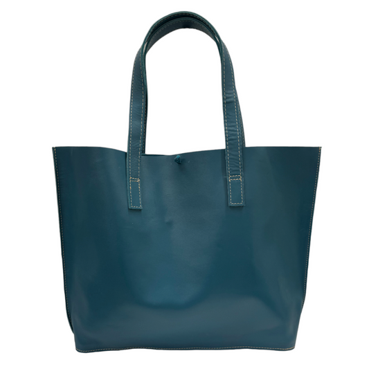 Handmade Leather Tote Bag | Blue