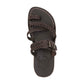 Sophia - Leather Braided Flat Sandal | Brown Nubuck - top view