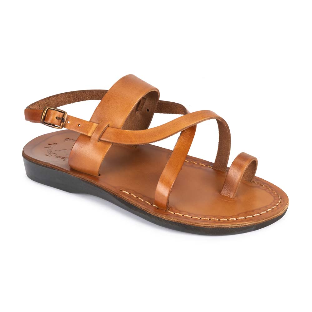 Bethany | Honey Leather Cross Strap Sandal