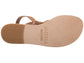 Abbot Kinney Blvd tan snake skin, handmade leather buckle sandals with front loop - sole View