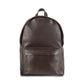 front Pocket Backpack dark brown, handmade leather bag - Front View