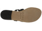 Sunset Blvd Swarovski black, handmade leather sandals slide  - sole View