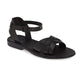 Chloe black, handmade leather sandals with back strap  - Front View