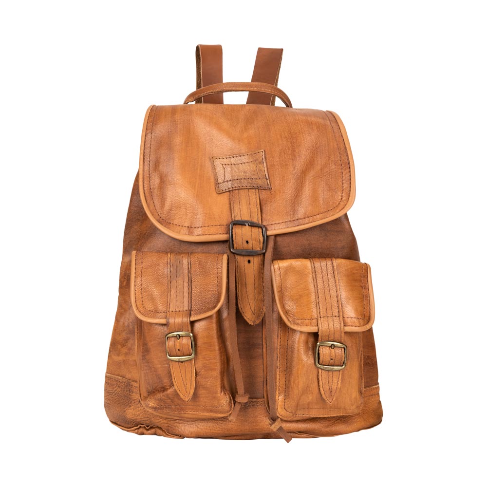Soft Leather Drawstring Backpack