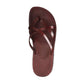 Tamarbrown, handmade leather slide sandals - Side View