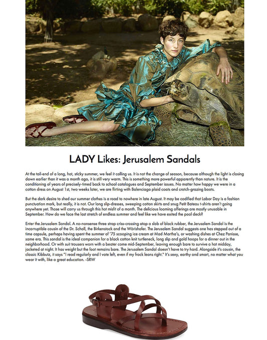 LADY magazine feature Jerusalem sandals