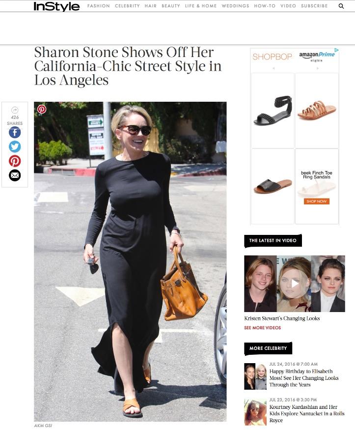 Sharon Stone wearing Jerusalem Sandals