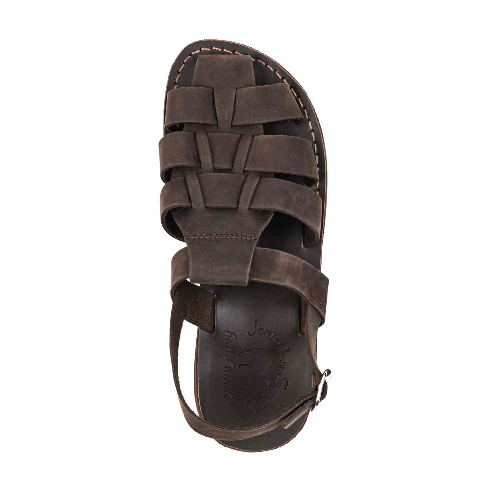 Michael Brown Nubuck Leather Sandal - Top View
