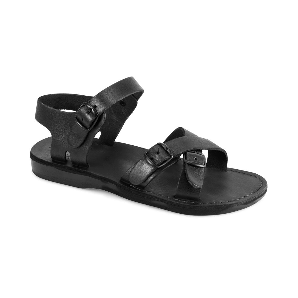 James - Leather Adjustable sandal | Black