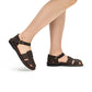 Gemma - Leather Adjustable Strap Sandal | Brown Nubuck