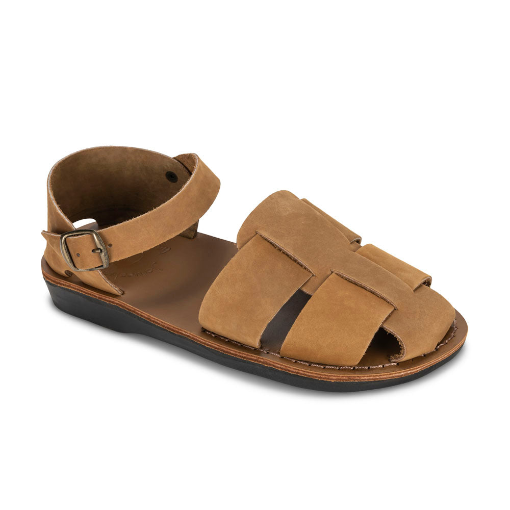 Gemma - Leather Adjustable Strap Sandal | Tan Nubuck