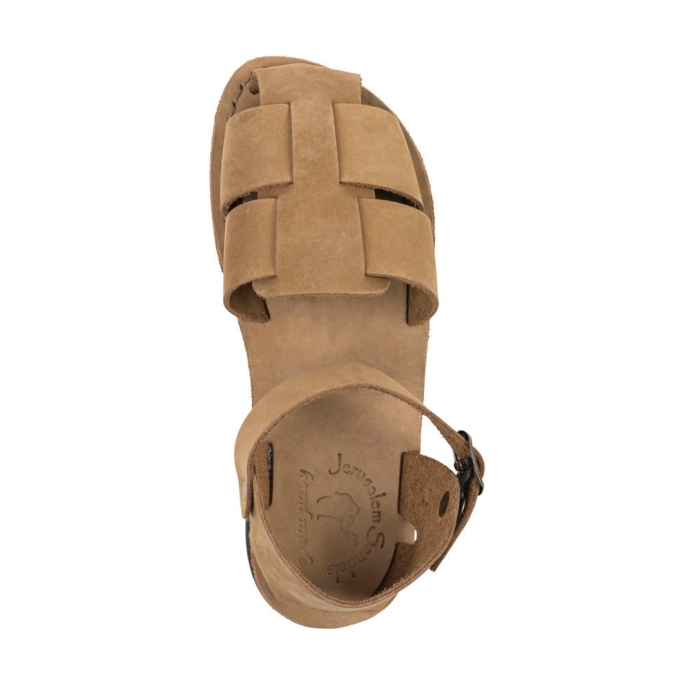 Gemma - Leather Adjustable Strap Sandal | Yellow Nubuck