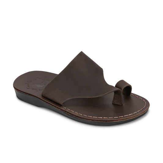 Petra - Leather Toe Strap Sandal | Brown Nubuck