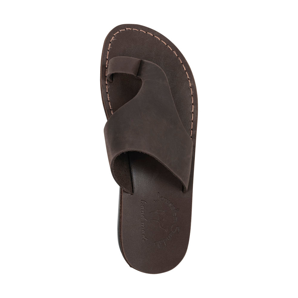Petra - Leather Toe Strap Sandal | Brown Nubuck