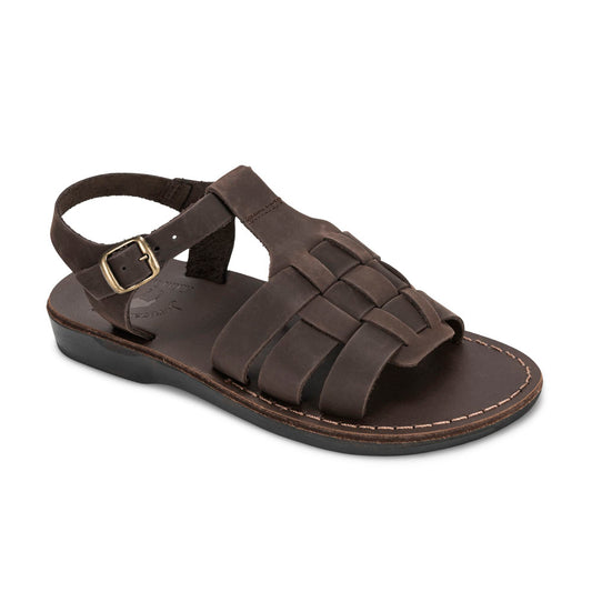 Mikayla - Open Toe Fisherman-Style Sandal | Brown Nubuck