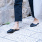 Myra -  Pointed toe Leather Mule | Black