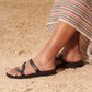 Natalie - Leather Slide On Sandal | Brown