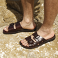Barnabas - Leather Double Buckle Sandal | Brown