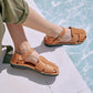 Gemma - Leather Adjustable Strap Sandal | Tan