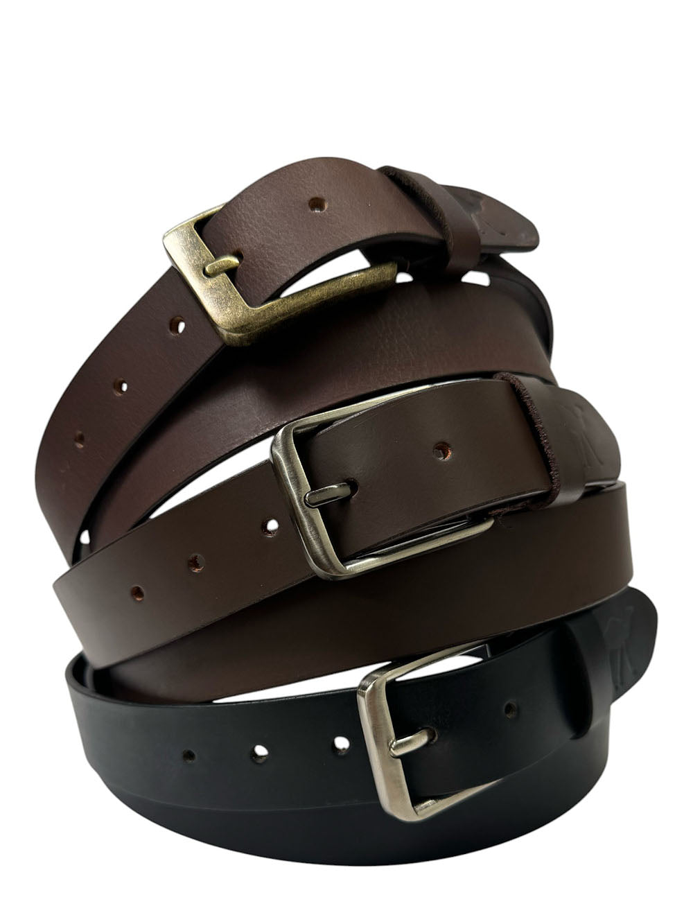 The Jericho Belt - Classic Brown Leather Belt | Silver