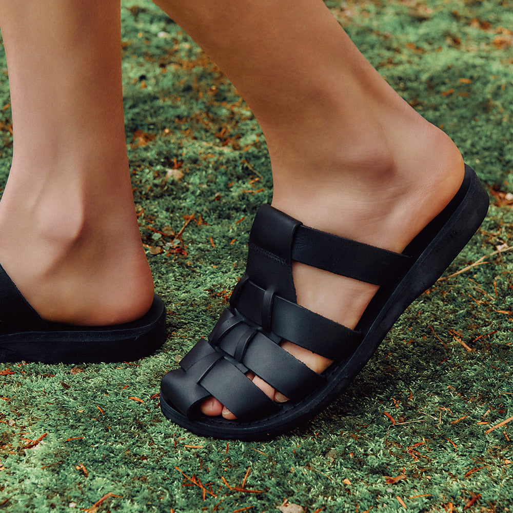Michael Slide - Leather Pacific Slide Sandal | Black