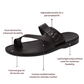 Abner - Leather Metal Buckle Sandal | Black