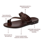 Abner - Leather Metal Buckle Sandal | Brown