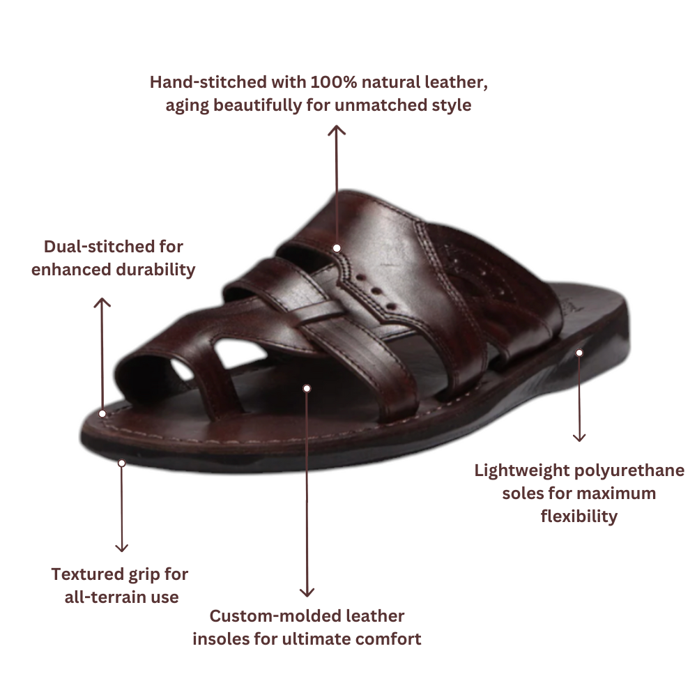 Aron - Leather Lightweight Sandal | Brown