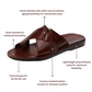 Asher - Leather Slide On Sandal | Brown