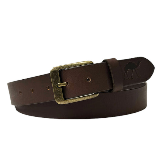 The Jericho Belt - Classic Brown Leather Belt | Bronze