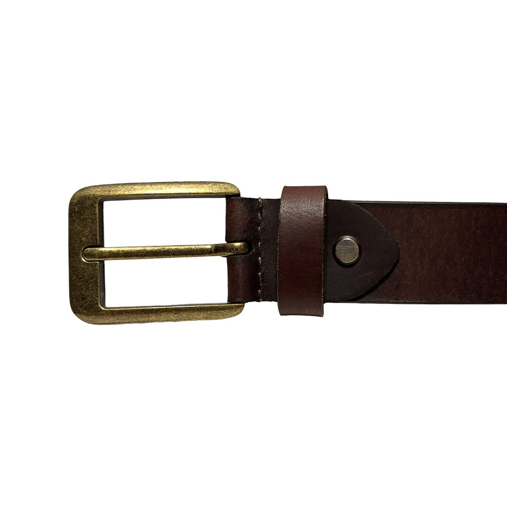 The Jericho Belt - Classic Brown Leather Belt | Bronze