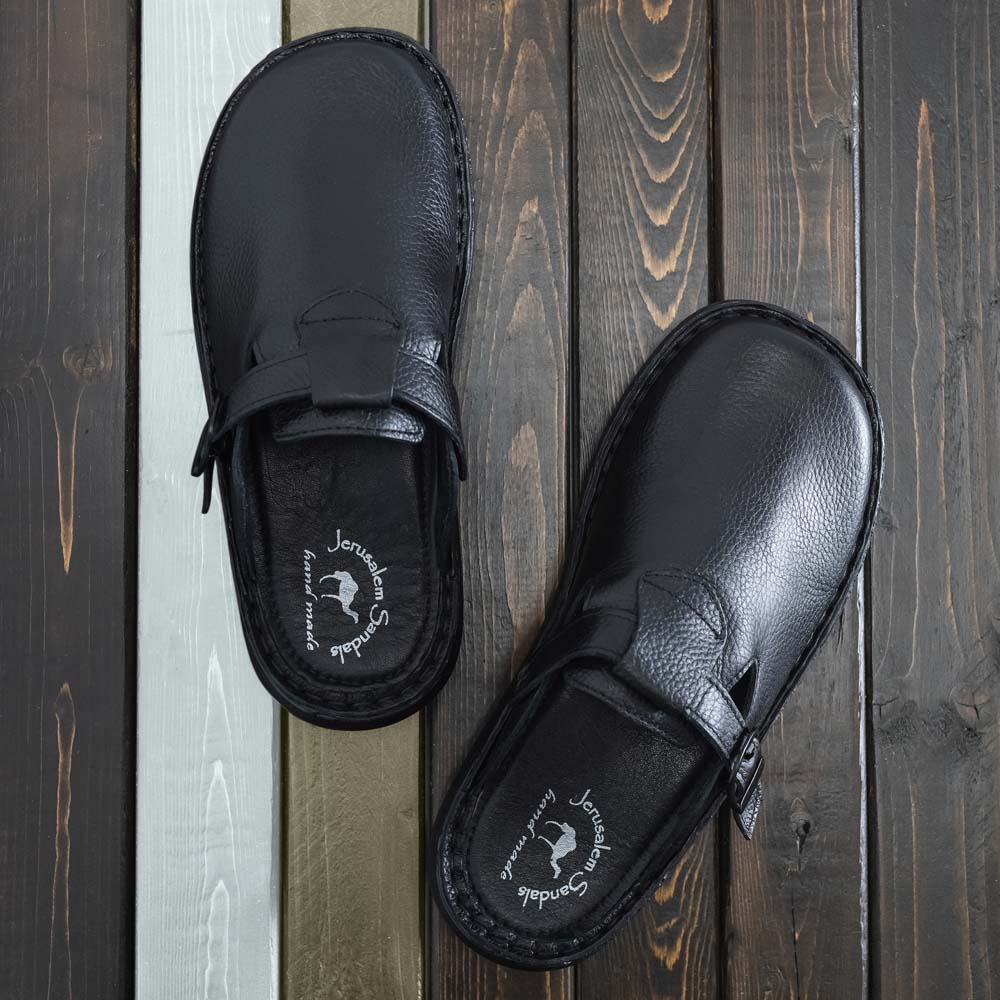 Sawyer - Leather Clog-Toe Sandal | Black