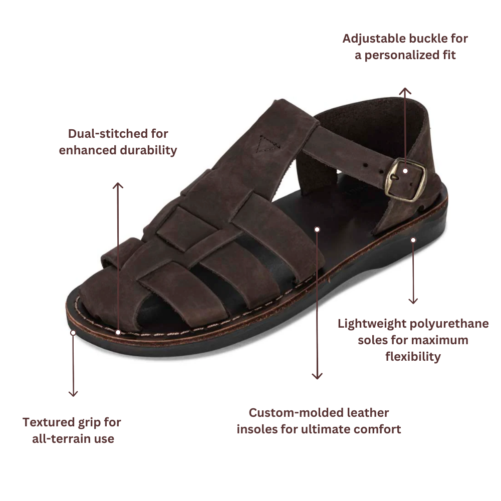 Daniel - Leather Fisherman Sport Sandal | Brown Nubuck