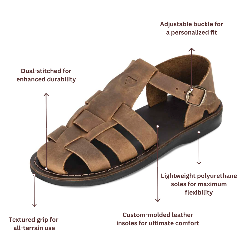 Daniel - Leather Fisherman Sport Sandal | Oiled Brown