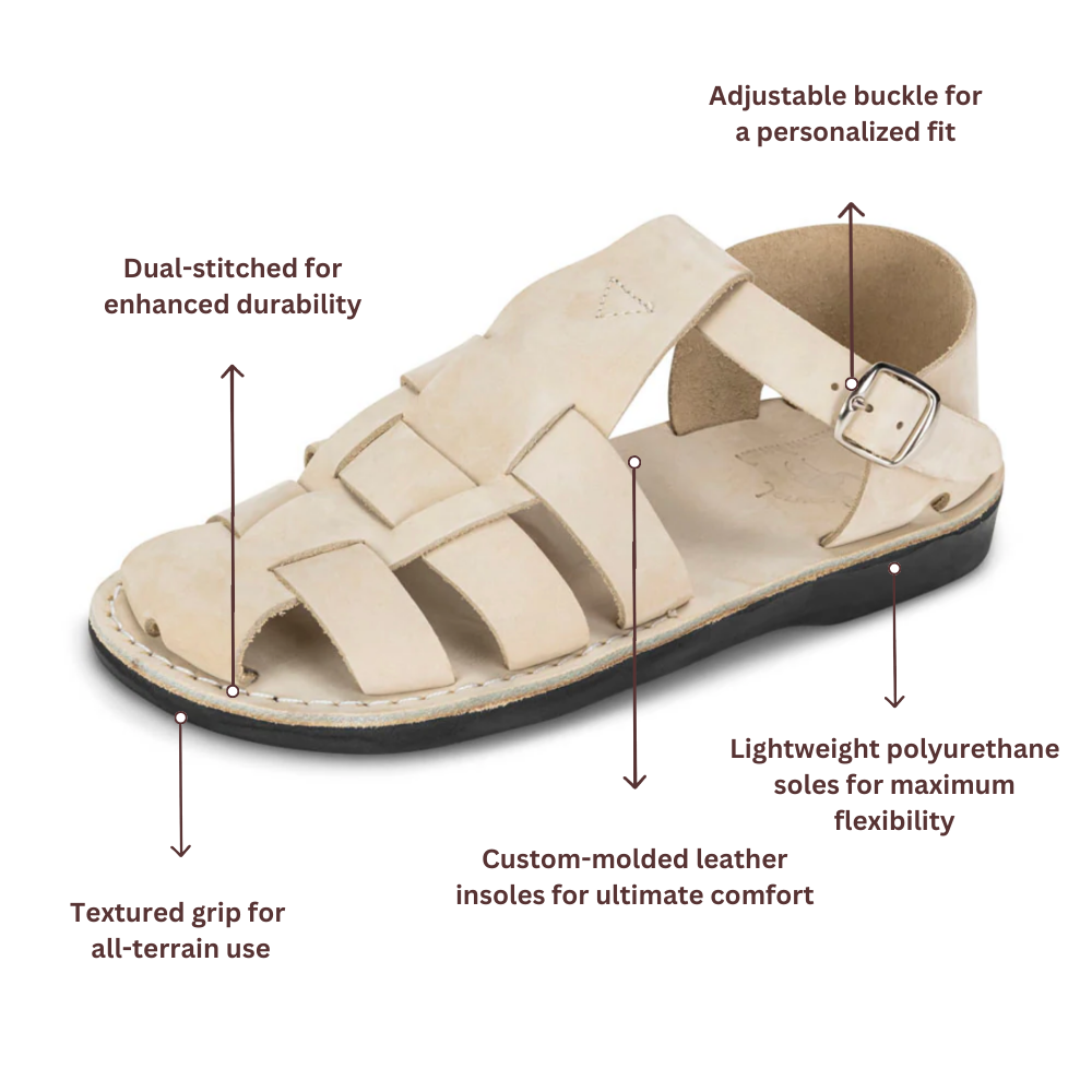 Daniel - Leather Fisherman Sport Sandal | White Nubuck