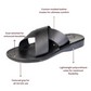 Elan - Leather Slide On Sandal | Black