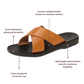 Elan - Leather Cross Strap Sandal | Black Tan