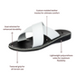 Elan - Leather Slide On Sandal | Black White