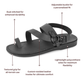 Gabriel - Leather Toe Loop Sandal | Black