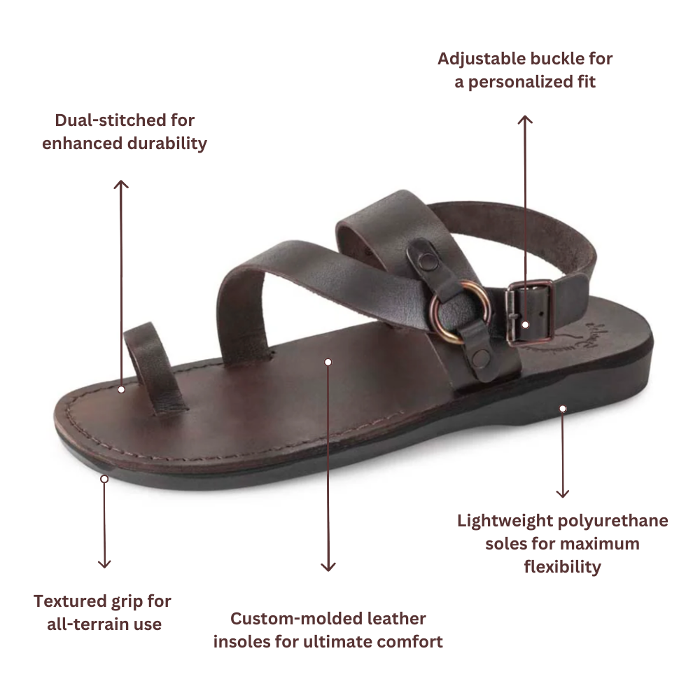 Gabriel - Leather Toe Loop Sandal | Brown