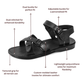 James - Leather Adjustable sandal | Black