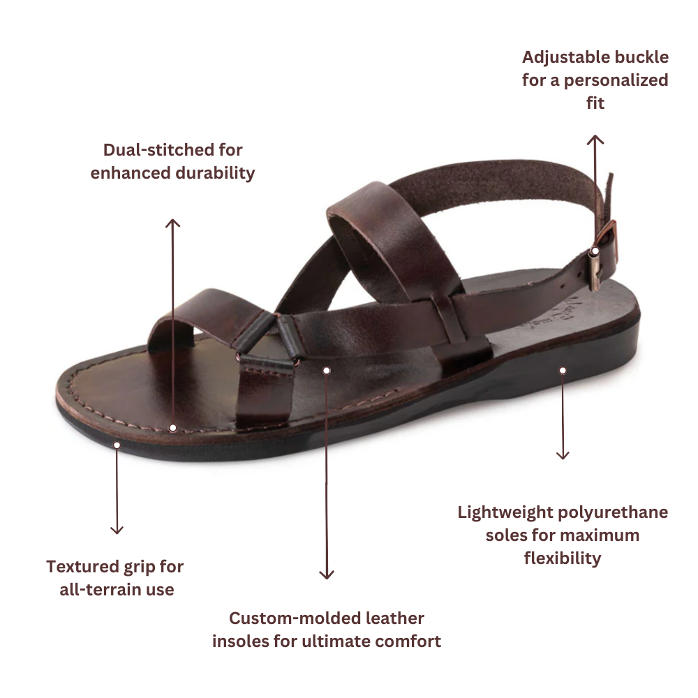 Jubal - Leather Open Toe Sandal | Brown