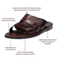 Mateo - Leather Open Toe Slide Sandal | Brown