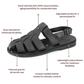 Michael - Closed Toe Leather Fisherman Sandal | Black