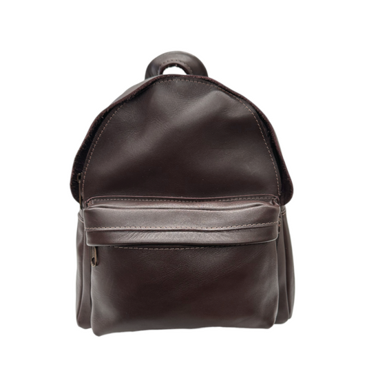 Mini Leather Backpack | Dark Brown