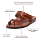 Rafael - Leather Velcro Strap Sandal | Honey