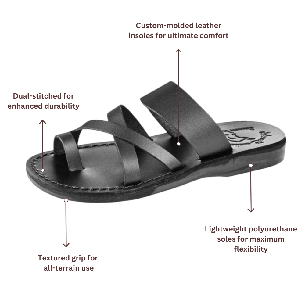 The Good Shepherd - Leather Toe Loop Sandal | Black