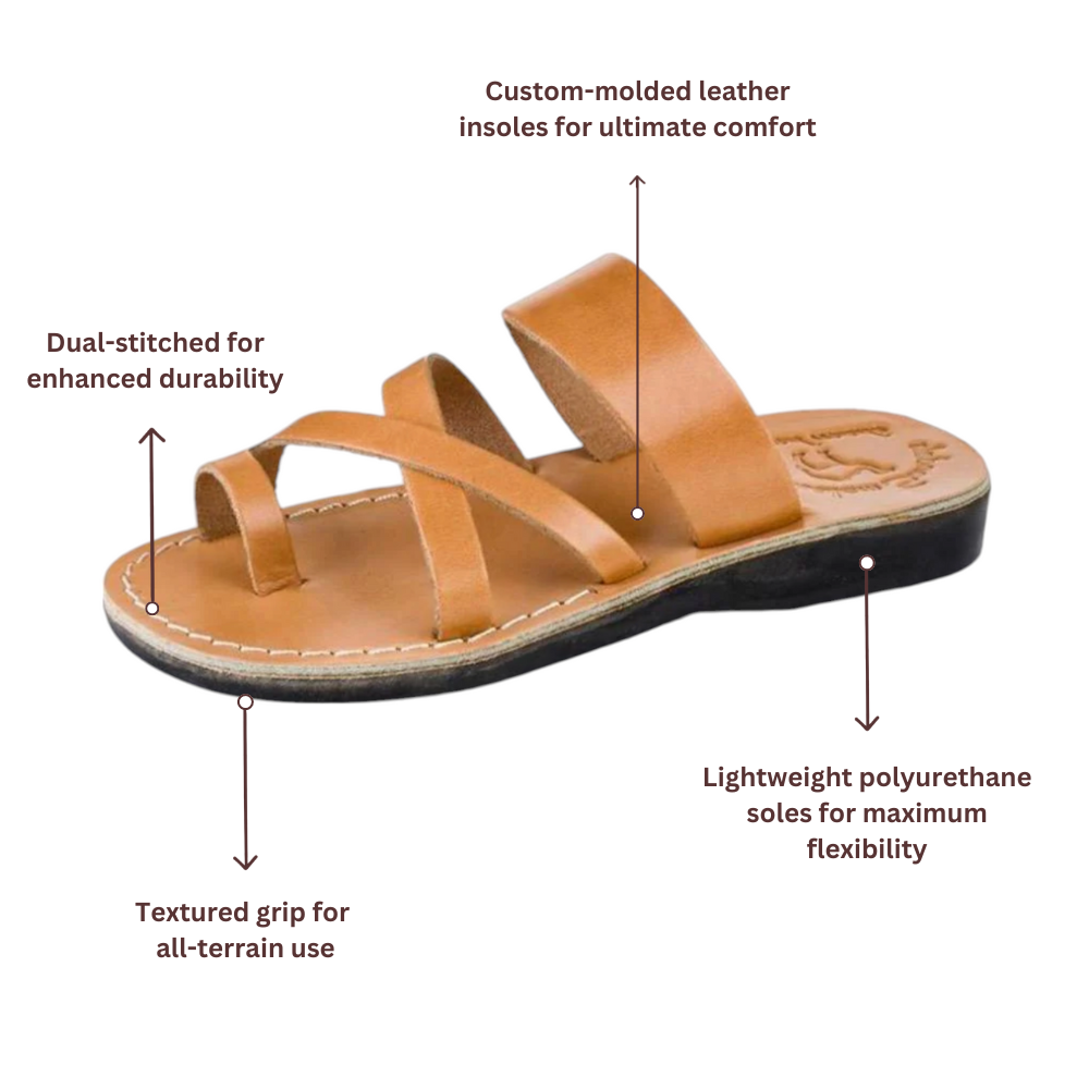 The Good Shepherd - Leather Toe Loop Slide | Tan