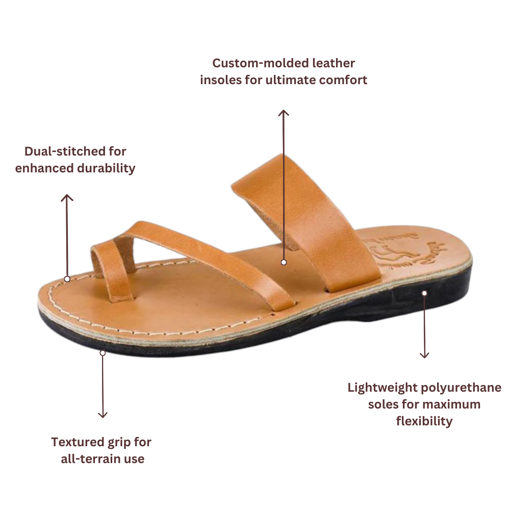 Zohar - Leather Toe Ring Sandal | Tan